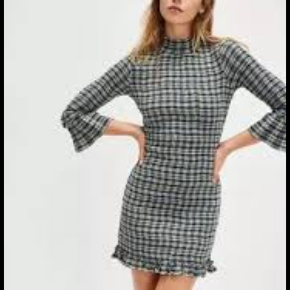 Free People Autumn Chill Plaid Mini Dress XS